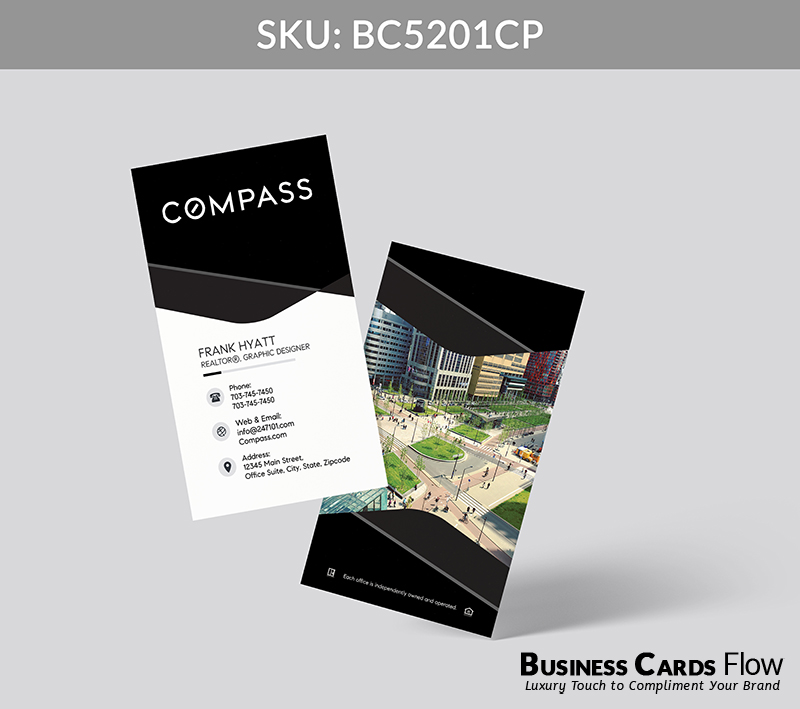 Business Cards Flow Compass Business Cards BC5201CP Style 30 - Choose from premium paper stocks, shapes and sizes. Custom cards, made your way. Shop Now! Custom premium business cards ship free. Compass Business Cards - BC5201CP Realtors Business Cards Flow for Compass