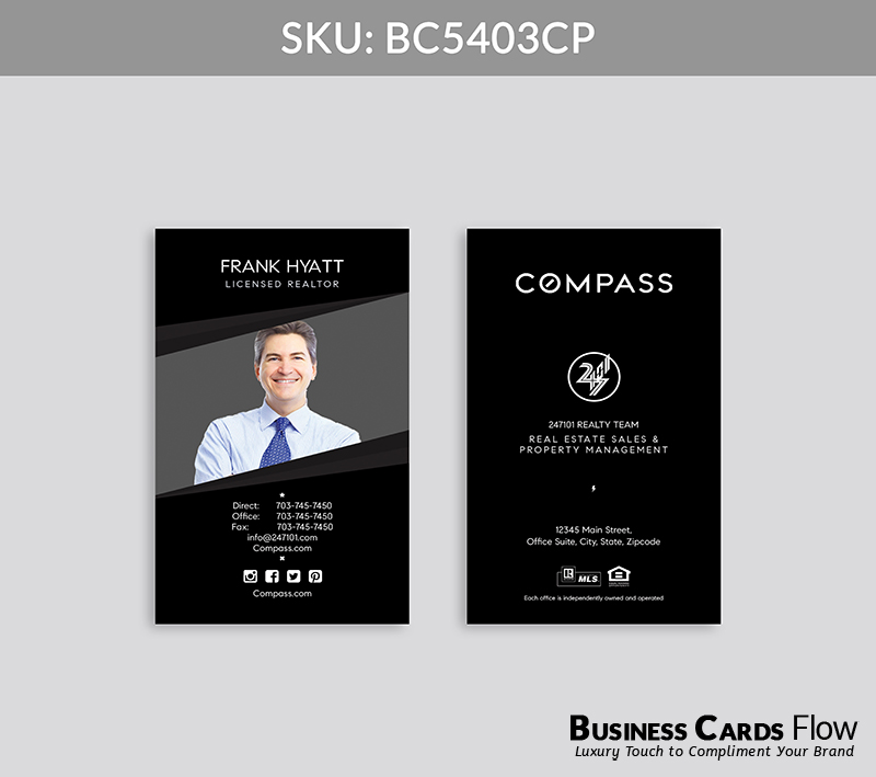 Business Cards Flow Compass Business Cards BC5403CP Style 28 - Choose from premium paper stocks, shapes and sizes. Custom cards, made your way. Shop Now! Custom premium business cards ship free. Compass Business Cards - BC5403CP Realtors Business Cards Flow for Compass