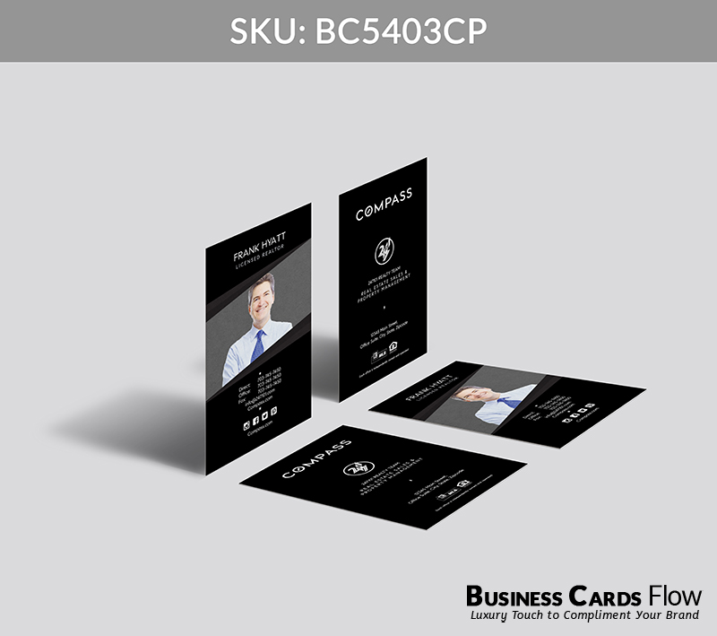 Business Cards Flow Compass Business Cards BC5403CP Style 29 - Choose from premium paper stocks, shapes and sizes. Custom cards, made your way. Shop Now! Custom premium business cards ship free. Compass Business Cards - BC5403CP Realtors Business Cards Flow for Compass