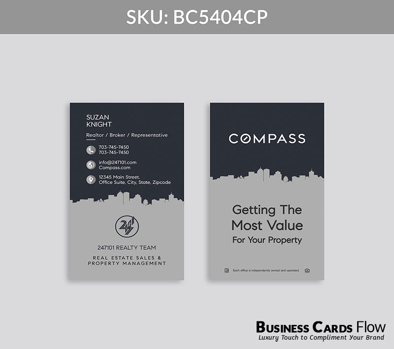 Business Cards Flow Compass Business Cards BC5404CP Style 28 - Choose from premium paper stocks, shapes and sizes. Custom cards, made your way. Shop Now! Custom premium business cards ship free. Compass Business Cards - BC5404CP Realtors Business Cards Flow for Compass