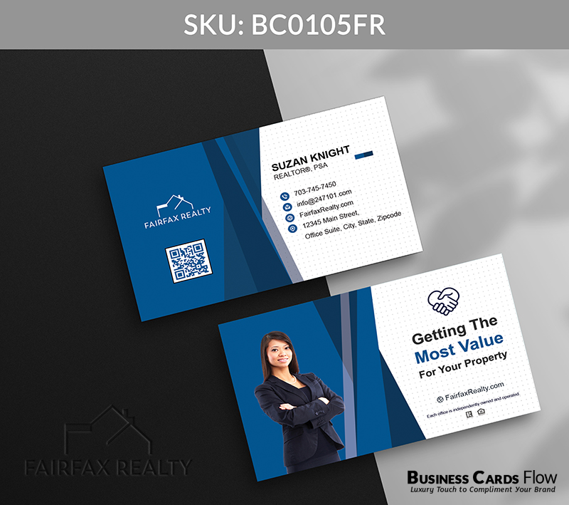 Business Cards Flow Fairfax Realty Business Cards BC0105FR Style 12 - Choose from premium paper stocks, shapes and sizes. Custom cards, made your way. Shop Now! Custom premium business cards ship free. Fairfax Realty Business Cards - BC0105FR Realtors Business Cards Flow for Fairfax Realty