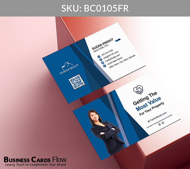Business Cards Flow Fairfax Realty Business Cards BC0105FR Style 5 - Choose from premium paper stocks, shapes and sizes. Custom cards, made your way. Shop Now! Custom premium business cards ship free. Fairfax Realty Business Cards - BC0105FR Realtors Business Cards Flow for Fairfax Realty