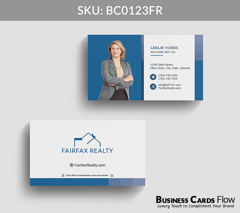 Business Cards Flow Fairfax Realty Business Cards BC0123FR Style 22 - Choose from premium paper stocks, shapes and sizes. Custom cards, made your way. Shop Now! Custom premium business cards ship free. Fairfax Realty Business Cards - BC0123FR Realtors Business Cards Flow for Fairfax Realty