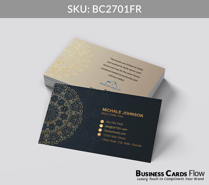 Business Cards Flow Fairfax Realty Business Cards BC2701FR Style 24 - Choose from premium paper stocks, shapes and sizes. Custom cards, made your way. Shop Now! Custom premium business cards ship free. Fairfax Realty Business Cards - BC2701FR Realtors Business Cards Flow for Fairfax Realty