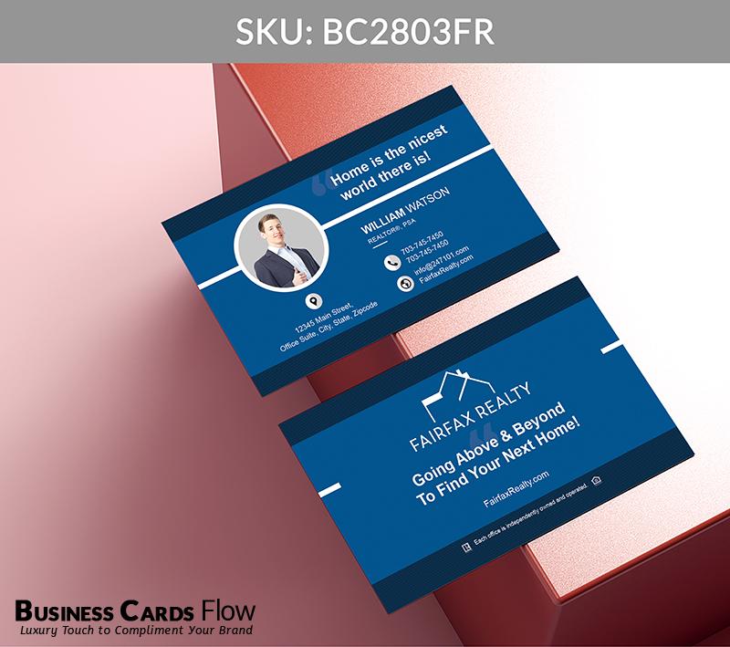 Business Cards Flow Fairfax Realty Business Cards BC2803FR Style 5 - Choose from premium paper stocks, shapes and sizes. Custom cards, made your way. Shop Now! Custom premium business cards ship free. Fairfax Realty Business Cards - BC2803FR Realtors Business Cards Flow for Fairfax Realty