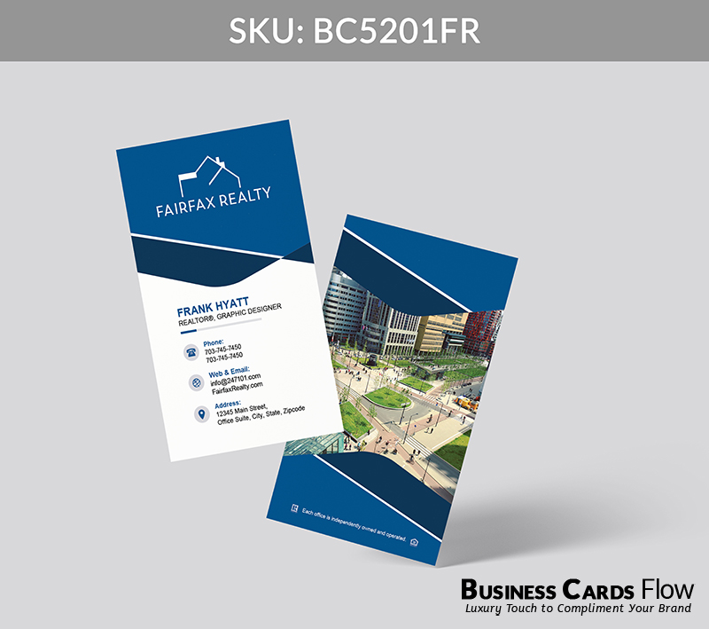 Business Cards Flow Fairfax Realty Business Cards BC5201FR Style 30 - Choose from premium paper stocks, shapes and sizes. Custom cards, made your way. Shop Now! Custom premium business cards ship free. Fairfax Realty Business Cards - BC5201FR Realtors Business Cards Flow for Fairfax Realty