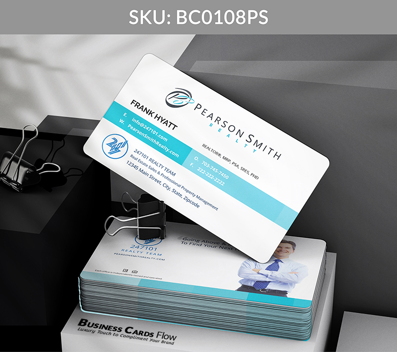 Business Cards Flow Pearson Smith Business Cards BC0108PS Style 8 - Choose from premium paper stocks, shapes and sizes. Custom cards, made your way. Shop Now! Custom premium business cards ship free. Pearson Smith Business Cards - BC0108PS Realtors Business Cards Flow for Pearson Smith