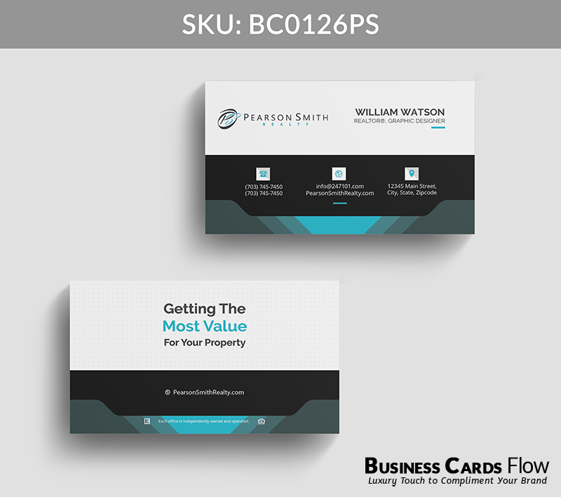 Business Cards Flow Pearson Smith Business Cards BC0126PS Style 22 - Choose from premium paper stocks, shapes and sizes. Custom cards, made your way. Shop Now! Custom premium business cards ship free. Pearson Smith Business Cards - BC0126PS Realtors Business Cards Flow for Pearson Smith