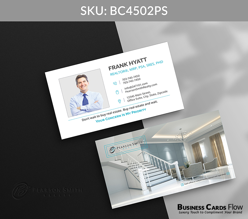 Business Cards Flow Pearson Smith Business Cards BC4502PS Style 12 - Choose from premium paper stocks, shapes and sizes. Custom cards, made your way. Shop Now! Custom premium business cards ship free. Pearson Smith Business Cards - BC4502PS Realtors Business Cards Flow for Pearson Smith