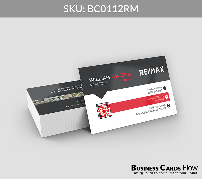 Business Cards Flow Remax Business Cards BC0112RM Style 21 - Choose from premium paper stocks, shapes and sizes. Custom cards, made your way. Shop Now! Custom premium business cards ship free. REMAX Business Cards - BC0112RM Realtors Business Cards Flow for REMAX