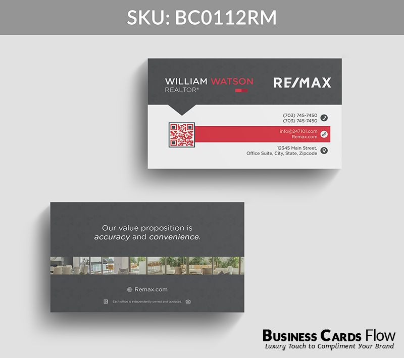 Business Cards Flow Remax Business Cards BC0112RM Style 22 - Choose from premium paper stocks, shapes and sizes. Custom cards, made your way. Shop Now! Custom premium business cards ship free. REMAX Business Cards - BC0112RM Realtors Business Cards Flow for REMAX