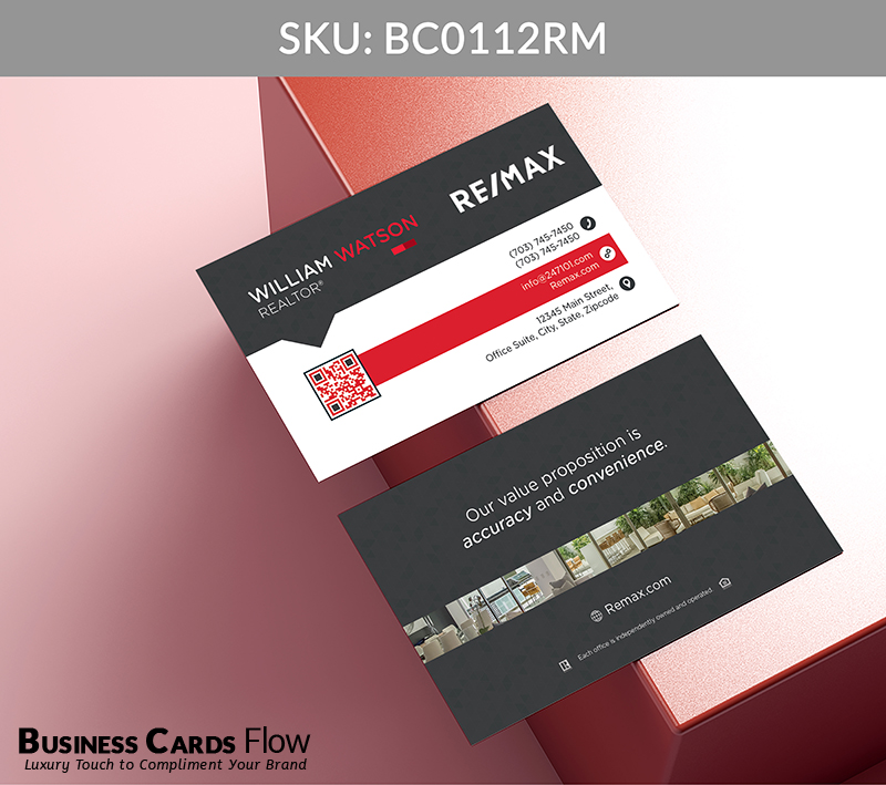 Business Cards Flow Remax Business Cards BC0112RM Style 5 - Choose from premium paper stocks, shapes and sizes. Custom cards, made your way. Shop Now! Custom premium business cards ship free. REMAX Business Cards - BC0112RM Realtors Business Cards Flow for REMAX