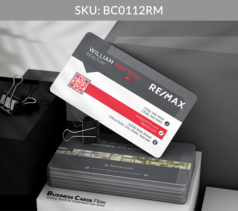 Business Cards Flow Remax Business Cards BC0112RM Style 8 - Choose from premium paper stocks, shapes and sizes. Custom cards, made your way. Shop Now! Custom premium business cards ship free. REMAX Business Cards - BC0112RM Realtors Business Cards Flow for REMAX