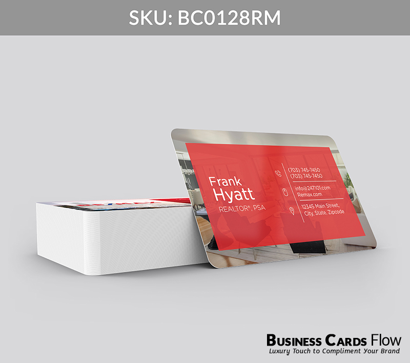 Business Cards Flow Remax Business Cards BC0128RM Style 2 - Choose from premium paper stocks, shapes and sizes. Custom cards, made your way. Shop Now! Custom premium business cards ship free. REMAX Business Cards - BC0128RM Realtors Business Cards Flow for REMAX