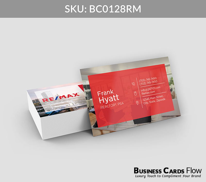 Business Cards Flow Remax Business Cards BC0128RM Style 21 - Choose from premium paper stocks, shapes and sizes. Custom cards, made your way. Shop Now! Custom premium business cards ship free. REMAX Business Cards - BC0128RM Realtors Business Cards Flow for REMAX