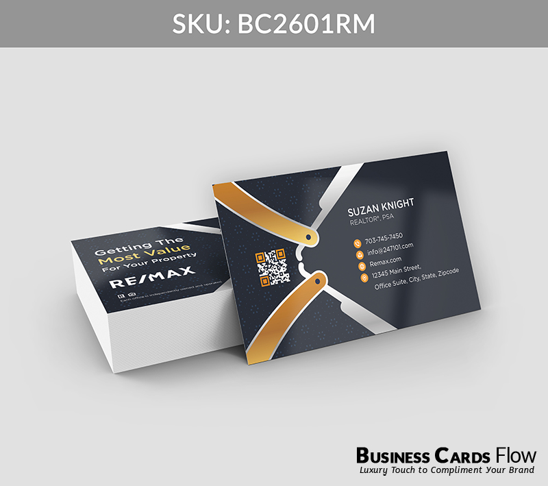 Business Cards Flow Remax Business Cards BC2601RM Style 21 - Choose from premium paper stocks, shapes and sizes. Custom cards, made your way. Shop Now! Custom premium business cards ship free. REMAX Business Cards - BC2601RM Realtors Business Cards Flow for REMAX