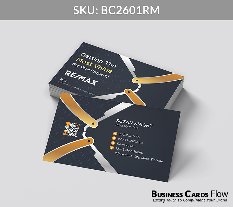 Business Cards Flow Remax Business Cards BC2601RM Style 24 - Choose from premium paper stocks, shapes and sizes. Custom cards, made your way. Shop Now! Custom premium business cards ship free. REMAX Business Cards - BC2601RM Realtors Business Cards Flow for REMAX