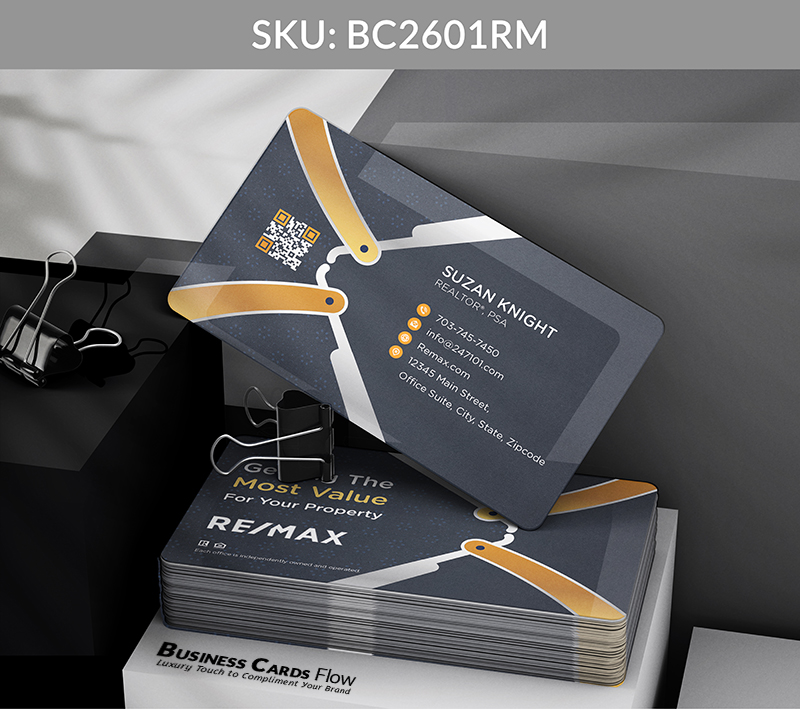 Business Cards Flow Remax Business Cards BC2601RM Style 8 - Choose from premium paper stocks, shapes and sizes. Custom cards, made your way. Shop Now! Custom premium business cards ship free. REMAX Business Cards - BC2601RM Realtors Business Cards Flow for REMAX