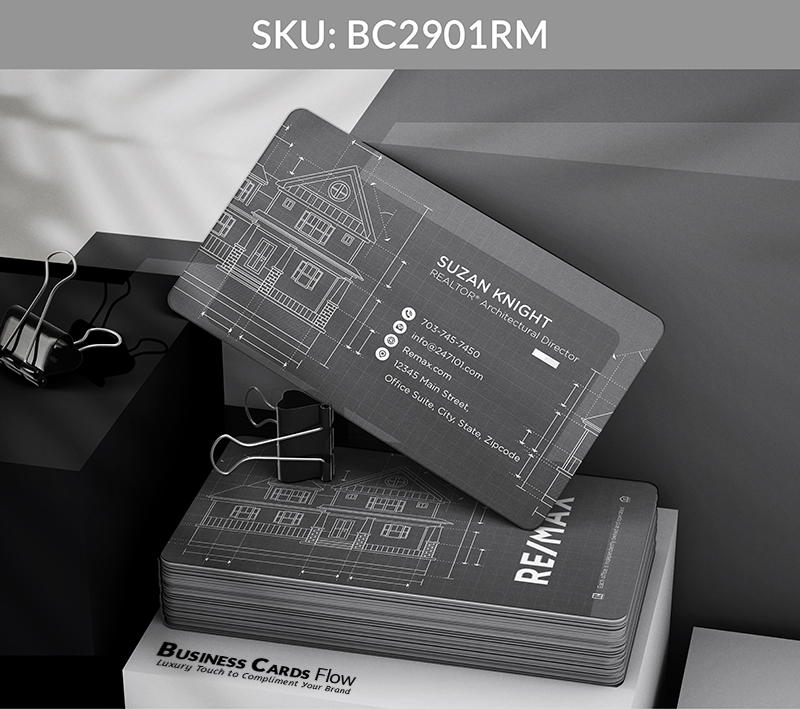 Business Cards Flow Remax Business Cards BC2901RM Style 8 - Choose from premium paper stocks, shapes and sizes. Custom cards, made your way. Shop Now! Custom premium business cards ship free. REMAX Business Cards - BC2901RM Realtors Business Cards Flow for REMAX