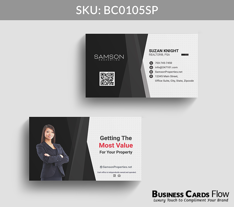 Business Cards Flow Samson Properties Business Cards BC0105SP Style 22 - Choose from premium paper stocks, shapes and sizes. Custom cards, made your way. Shop Now! Custom premium business cards ship free. Samson Properties Business Cards - BC0105SP Realtors Business Cards Flow for Samson Properties