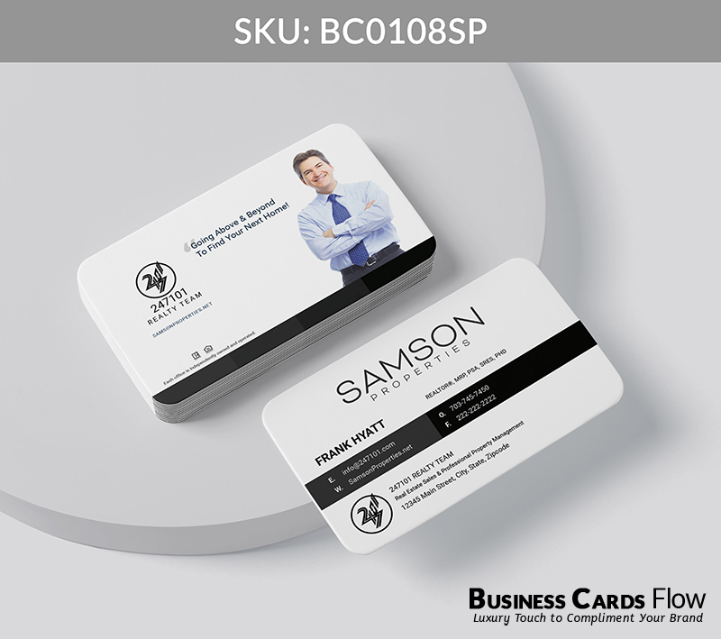 Business Cards Flow Samson Properties Business Cards BC0108SP Style 20 - Choose from premium paper stocks, shapes and sizes. Custom cards, made your way. Shop Now! Custom premium business cards ship free. Samson Properties Business Cards - BC0108SP Realtors Business Cards Flow for Samson Properties