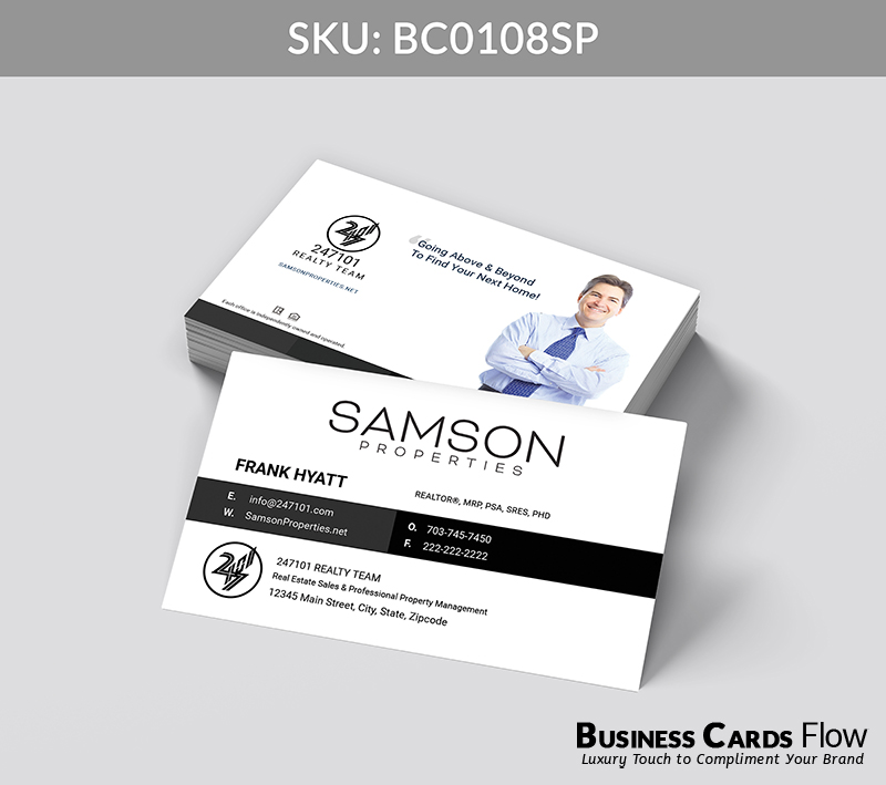 Business Cards Flow Samson Properties Business Cards BC0108SP Style 24 - Choose from premium paper stocks, shapes and sizes. Custom cards, made your way. Shop Now! Custom premium business cards ship free. Samson Properties Business Cards - BC0108SP Realtors Business Cards Flow for Samson Properties