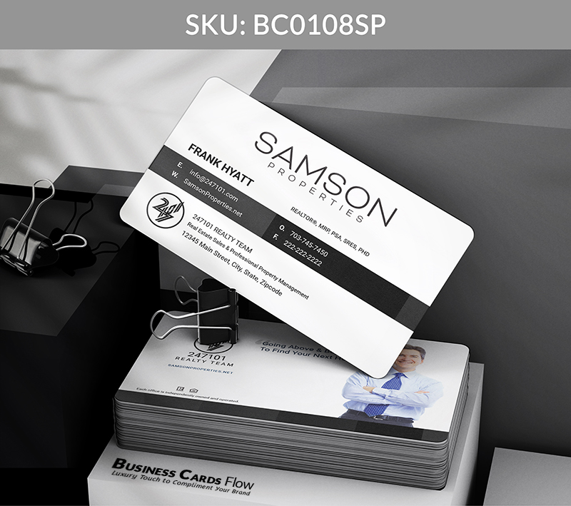Business Cards Flow Samson Properties Business Cards BC0108SP Style 8 - Choose from premium paper stocks, shapes and sizes. Custom cards, made your way. Shop Now! Custom premium business cards ship free. Samson Properties Business Cards - BC0108SP Realtors Business Cards Flow for Samson Properties