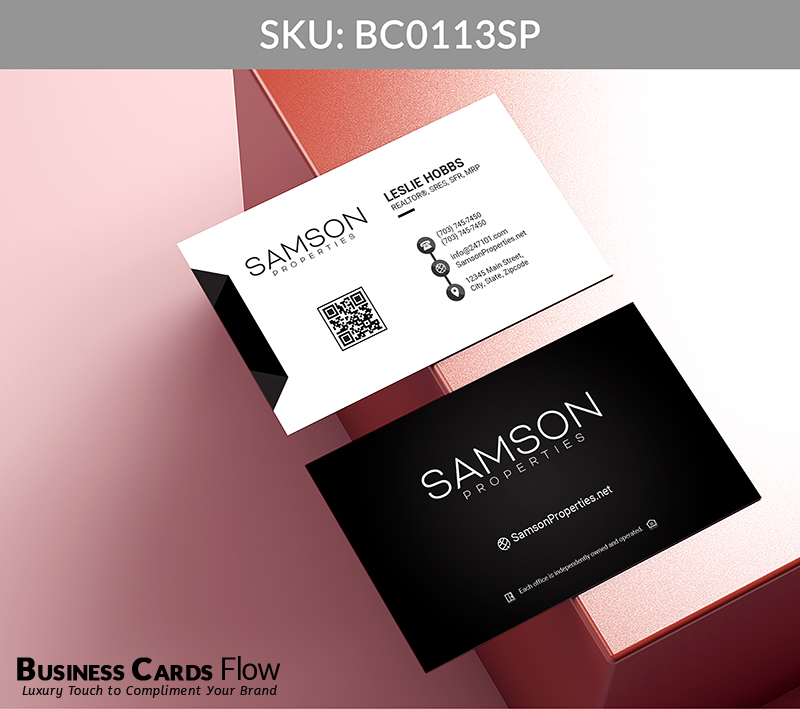 Business Cards Flow Samson Properties Business Cards BC0113SP Style 5 - Choose from premium paper stocks, shapes and sizes. Custom cards, made your way. Shop Now! Custom premium business cards ship free. Samson Properties Business Cards - BC0113SP Realtors Business Cards Flow for Samson Properties