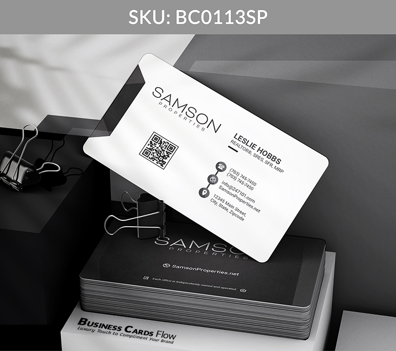 Business Cards Flow Samson Properties Business Cards BC0113SP Style 8 - Choose from premium paper stocks, shapes and sizes. Custom cards, made your way. Shop Now! Custom premium business cards ship free. Samson Properties Business Cards - BC0113SP Realtors Business Cards Flow for Samson Properties
