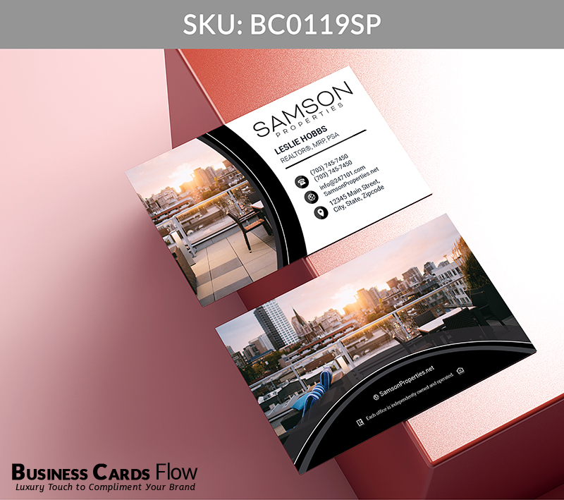 Business Cards Flow Samson Properties Business Cards BC0119SP Style 5 - Choose from premium paper stocks, shapes and sizes. Custom cards, made your way. Shop Now! Custom premium business cards ship free. Samson Properties Business Cards - BC0119SP Realtors Business Cards Flow for Samson Properties