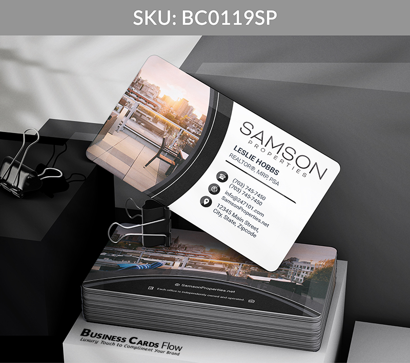 Business Cards Flow Samson Properties Business Cards BC0119SP Style 8 - Choose from premium paper stocks, shapes and sizes. Custom cards, made your way. Shop Now! Custom premium business cards ship free. Samson Properties Business Cards - BC0119SP Realtors Business Cards Flow for Samson Properties