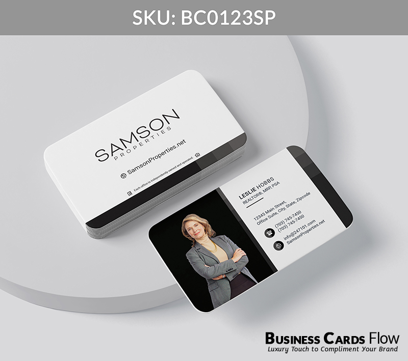 Business Cards Flow Samson Properties Business Cards BC0123SP Style 20 - Choose from premium paper stocks, shapes and sizes. Custom cards, made your way. Shop Now! Custom premium business cards ship free. Samson Properties Business Cards - BC0123SP Realtors Business Cards Flow for Samson Properties