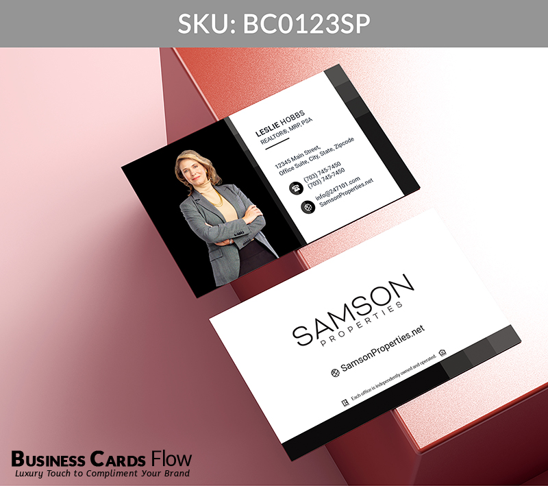 Business Cards Flow Samson Properties Business Cards BC0123SP Style 5 - Choose from premium paper stocks, shapes and sizes. Custom cards, made your way. Shop Now! Custom premium business cards ship free. Samson Properties Business Cards - BC0123SP Realtors Business Cards Flow for Samson Properties