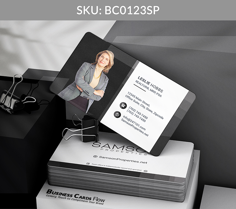 Business Cards Flow Samson Properties Business Cards BC0123SP Style 8 - Choose from premium paper stocks, shapes and sizes. Custom cards, made your way. Shop Now! Custom premium business cards ship free. Samson Properties Business Cards - BC0123SP Realtors Business Cards Flow for Samson Properties