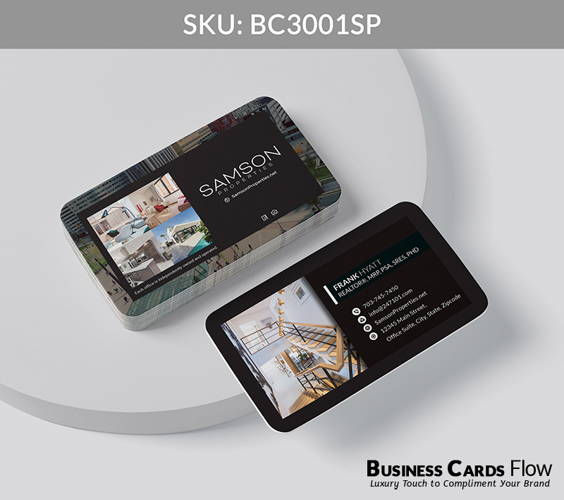 Business Cards Flow Samson Properties Business Cards BC3001SP Style 20 - Choose from premium paper stocks, shapes and sizes. Custom cards, made your way. Shop Now! Custom premium business cards ship free. Samson Properties Business Cards - BC3001SP Realtors Business Cards Flow for Samson Properties