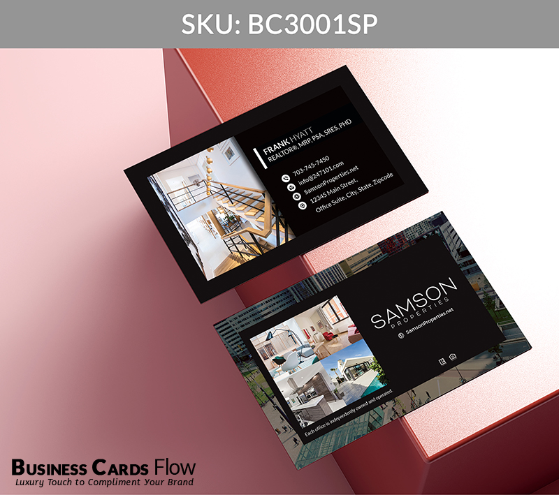 Business Cards Flow Samson Properties Business Cards BC3001SP Style 5 - Choose from premium paper stocks, shapes and sizes. Custom cards, made your way. Shop Now! Custom premium business cards ship free. Samson Properties Business Cards - BC3001SP Realtors Business Cards Flow for Samson Properties