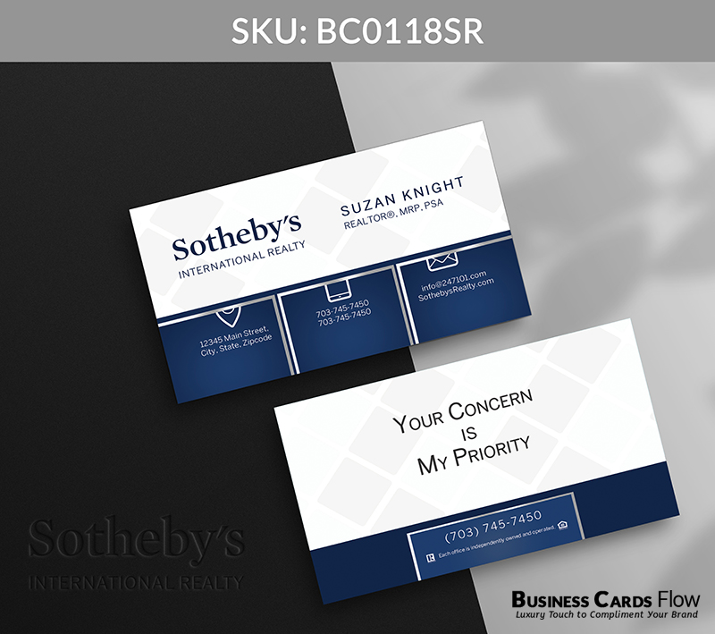Business Cards Flow Sotheby Realty Business Cards BC0118SR Style 12 - Choose from premium paper stocks, shapes and sizes. Custom cards, made your way. Shop Now! Custom premium business cards ship free. Sotheby’s International Realty Business Cards - BC0118SR Realtors Business Cards Flow for Sotheby's Realty