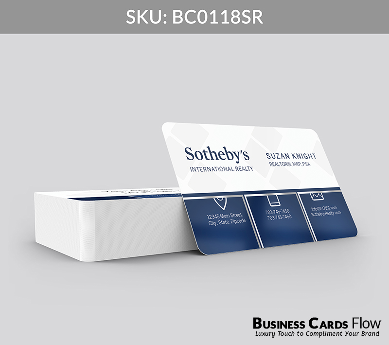 Business Cards Flow Sotheby Realty Business Cards BC0118SR Style 2 - Choose from premium paper stocks, shapes and sizes. Custom cards, made your way. Shop Now! Custom premium business cards ship free. Sotheby’s International Realty Business Cards - BC0118SR Realtors Business Cards Flow for Sotheby's Realty