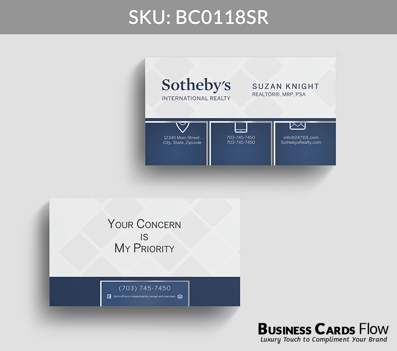 Business Cards Flow Sotheby Realty Business Cards BC0118SR Style 22 - Choose from premium paper stocks, shapes and sizes. Custom cards, made your way. Shop Now! Custom premium business cards ship free. Sotheby’s International Realty Business Cards - BC0118SR Realtors Business Cards Flow for Sotheby's Realty
