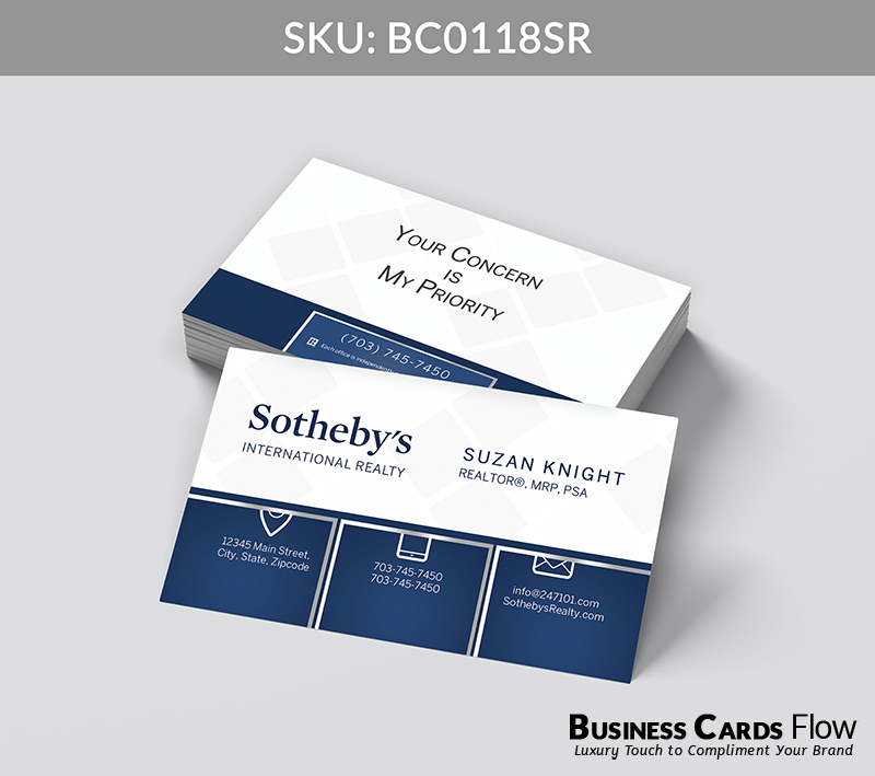 Business Cards Flow Sotheby Realty Business Cards BC0118SR Style 24 - Choose from premium paper stocks, shapes and sizes. Custom cards, made your way. Shop Now! Custom premium business cards ship free. Sotheby’s International Realty Business Cards - BC0118SR Realtors Business Cards Flow for Sotheby's Realty