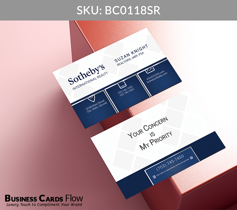 Business Cards Flow Sotheby Realty Business Cards BC0118SR Style 5 - Choose from premium paper stocks, shapes and sizes. Custom cards, made your way. Shop Now! Custom premium business cards ship free. Sotheby’s International Realty Business Cards - BC0118SR Realtors Business Cards Flow for Sotheby's Realty