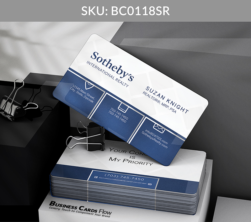 Business Cards Flow Sotheby Realty Business Cards BC0118SR Style 8 - Choose from premium paper stocks, shapes and sizes. Custom cards, made your way. Shop Now! Custom premium business cards ship free. Sotheby’s International Realty Business Cards - BC0118SR Realtors Business Cards Flow for Sotheby's Realty