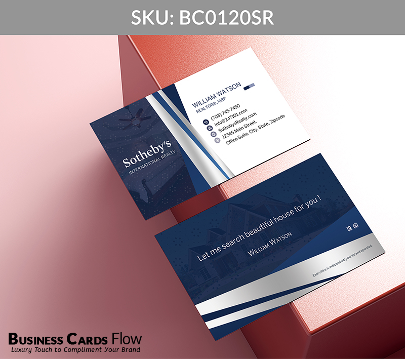 Business Cards Flow Sotheby Realty Business Cards BC0120SR Style 5 - Choose from premium paper stocks, shapes and sizes. Custom cards, made your way. Shop Now! Custom premium business cards ship free. Sotheby’s International Realty Business Cards - BC0120SR Realtors Business Cards Flow for Sotheby's Realty