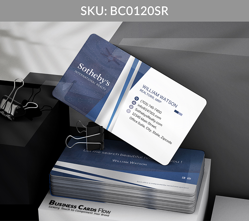 Business Cards Flow Sotheby Realty Business Cards BC0120SR Style 8 - Choose from premium paper stocks, shapes and sizes. Custom cards, made your way. Shop Now! Custom premium business cards ship free. Sotheby’s International Realty Business Cards - BC0120SR Realtors Business Cards Flow for Sotheby's Realty