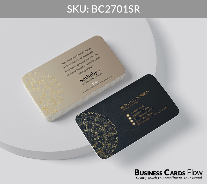 Business Cards Flow Sotheby Realty Business Cards BC2701SR Style 20 - Choose from premium paper stocks, shapes and sizes. Custom cards, made your way. Shop Now! Custom premium business cards ship free. Sotheby’s International Realty Business Cards - BC2701SR Realtors Business Cards Flow for Sotheby's Realty