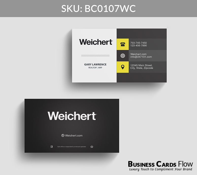 Business Cards Flow Weichert Business Cards BC0107WC Style 22 - Choose from premium paper stocks, shapes and sizes. Custom cards, made your way. Shop Now! Custom premium business cards ship free. Weichert Business Cards - BC0107WC Realtors Business Cards Flow for Weichert