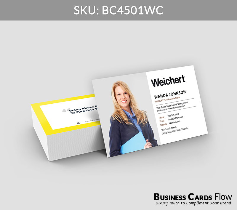Business Cards Flow Weichert Business Cards BC4501WC Style 21 - Choose from premium paper stocks, shapes and sizes. Custom cards, made your way. Shop Now! Custom premium business cards ship free. Weichert Business Cards - BC4501WC Realtors Business Cards Flow for Weichert
