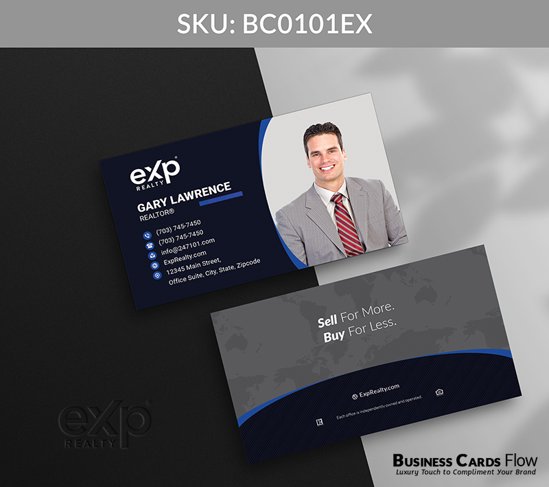 Business Cards Flow eXp Realty Business Cards BC0101EX Style 12 - Choose from premium paper stocks, shapes and sizes. Custom cards, made your way. Shop Now! Custom premium business cards ship free. eXp Realty Business Cards - BC0101EX Realtors Business Cards Flow for eXp Realty