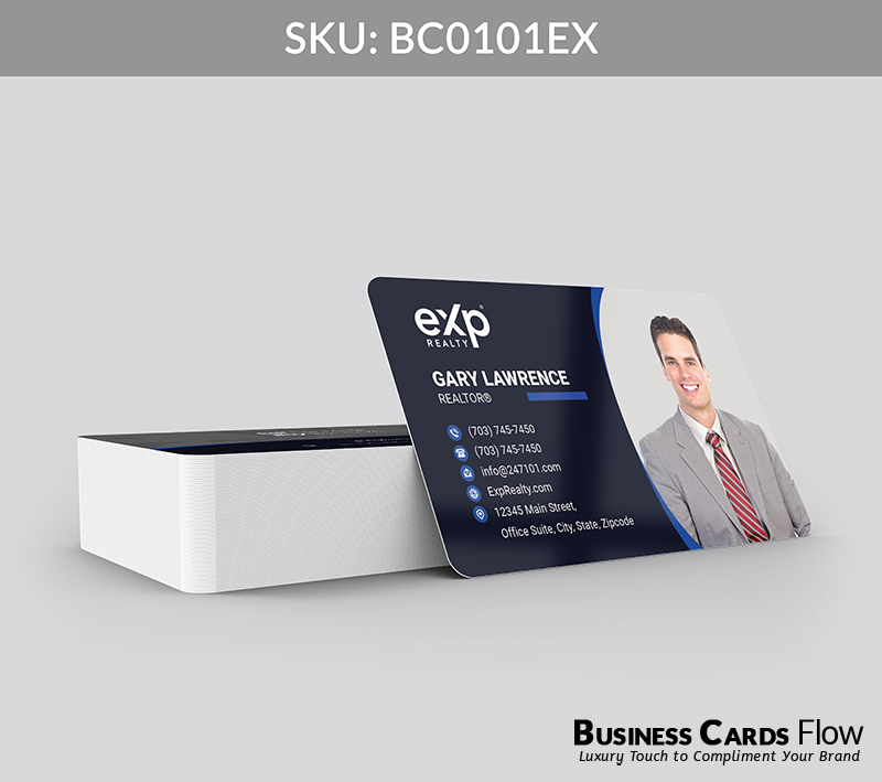 Business Cards Flow eXp Realty Business Cards BC0101EX Style 2 - Choose from premium paper stocks, shapes and sizes. Custom cards, made your way. Shop Now! Custom premium business cards ship free. eXp Realty Business Cards - BC0101EX Realtors Business Cards Flow for eXp Realty