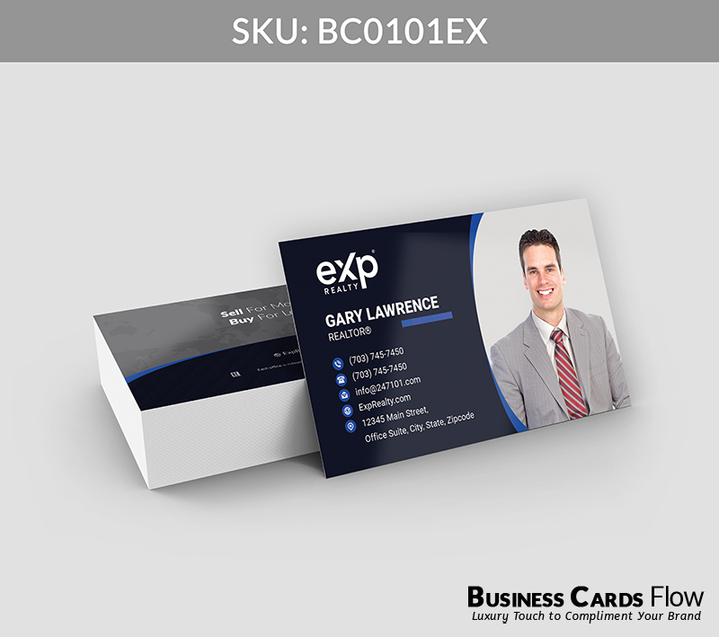 Business Cards Flow eXp Realty Business Cards BC0101EX Style 21 - Choose from premium paper stocks, shapes and sizes. Custom cards, made your way. Shop Now! Custom premium business cards ship free. eXp Realty Business Cards - BC0101EX Realtors Business Cards Flow for eXp Realty